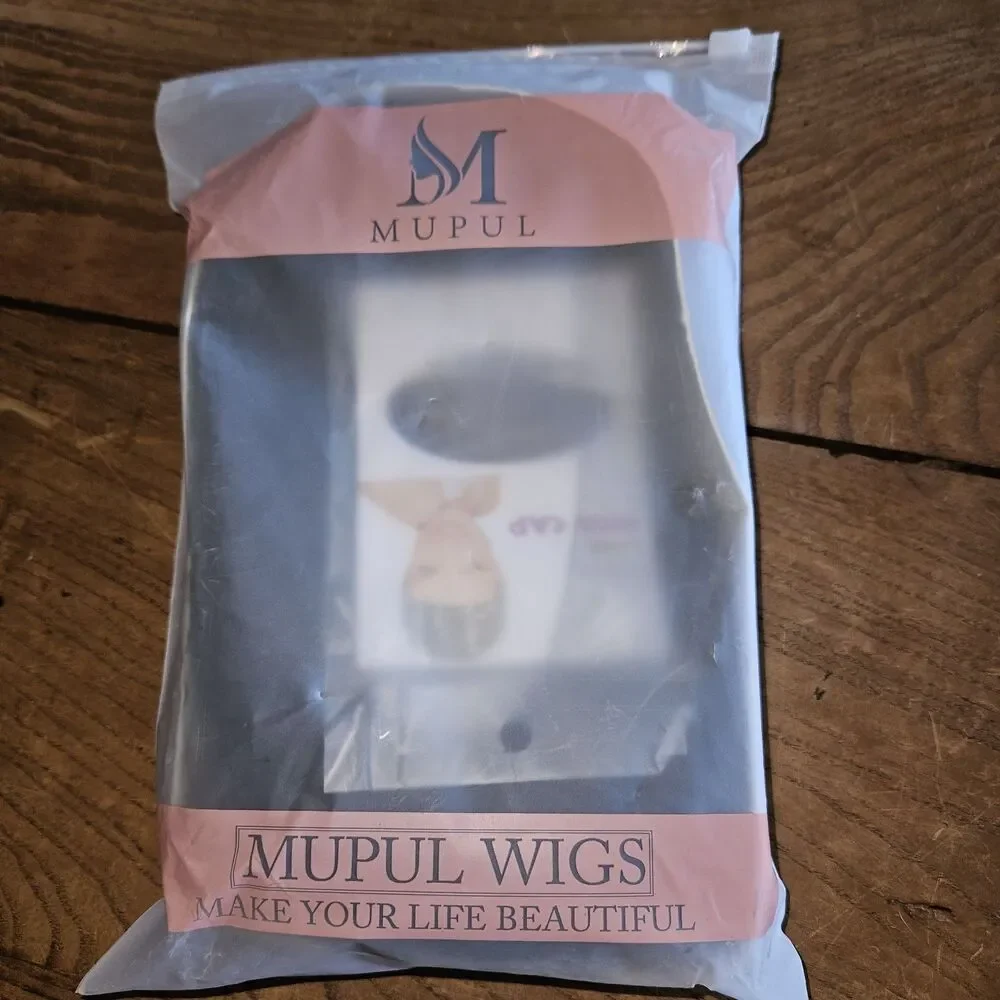 Mupul Super Silky Long Black Wig Women’s One Size Center Part Heat Resistant NIP